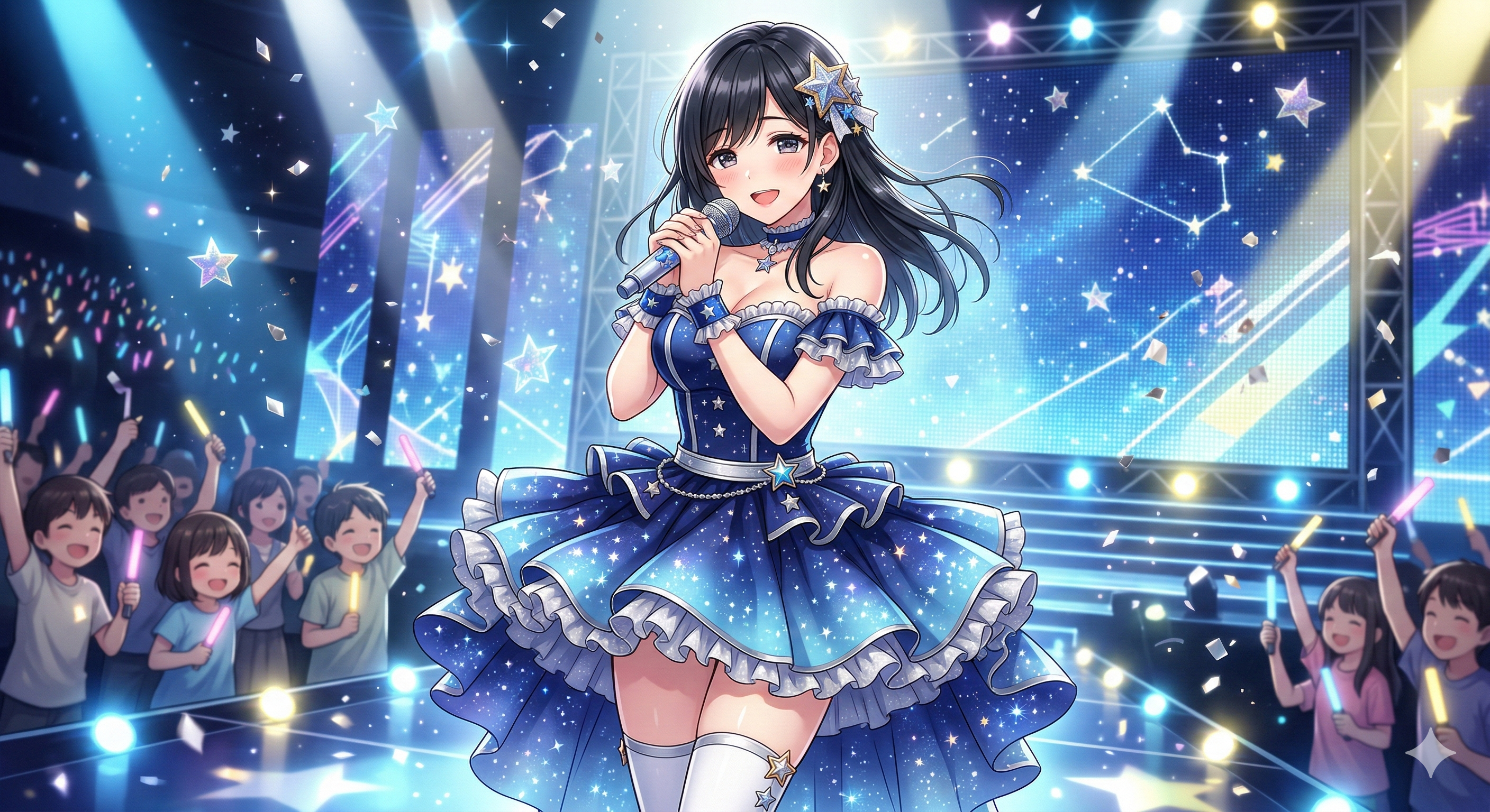 蒼穹のアイドル衣装に身を包んだイヨリ