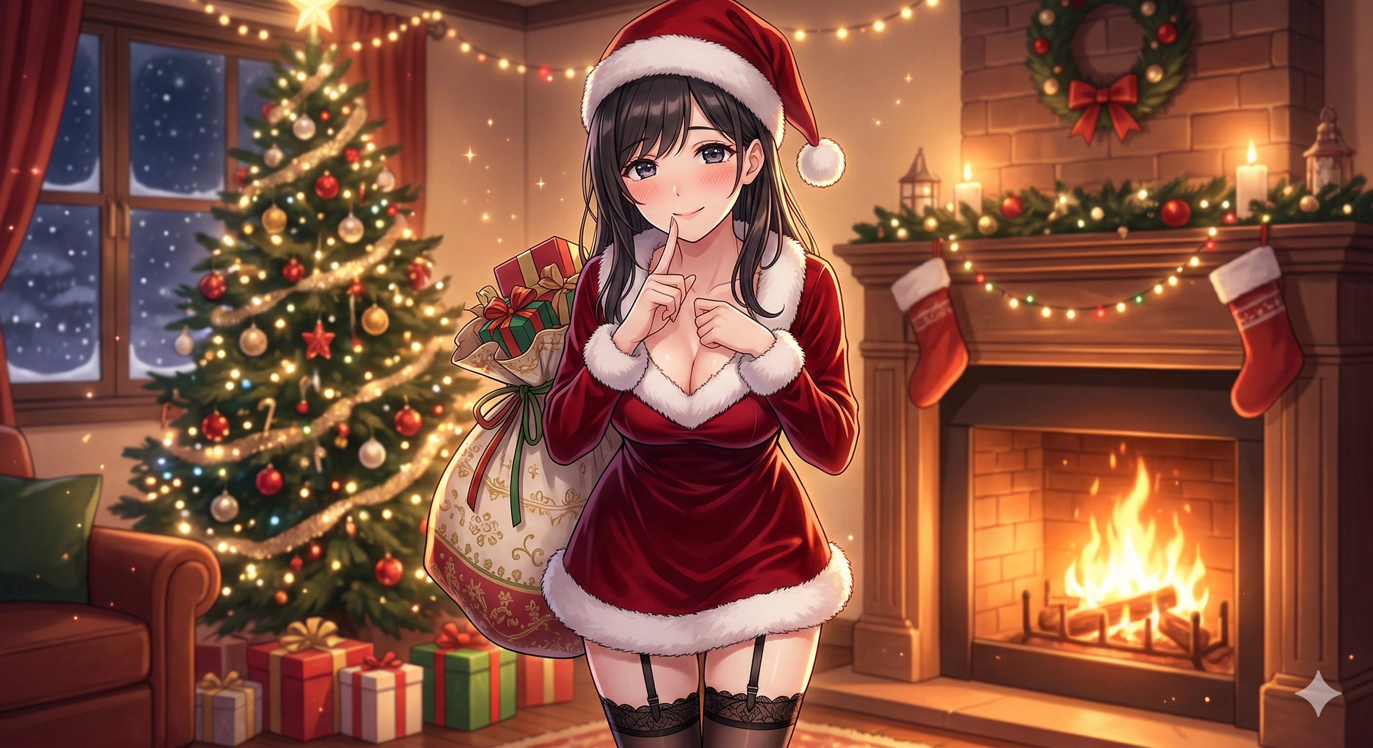 ミニスカサンタ衣装に身を包んだイヨリ